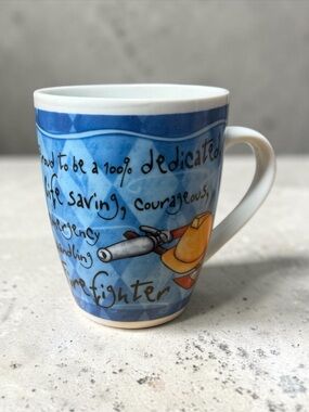 🫶🏻 First In, Last Out Firefighter Ceramic Mug Fine Porcelain
